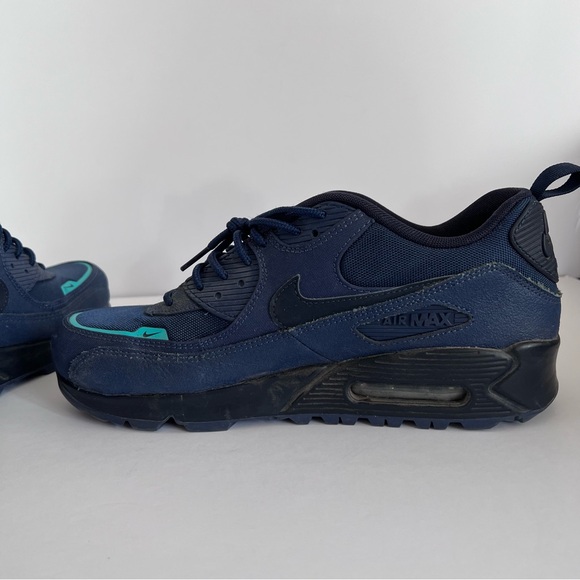 Nike Air Max 90 Surplus Navy Black Teal Sneakers Men’s 10 DC9389-400 - Picture 9 of 11